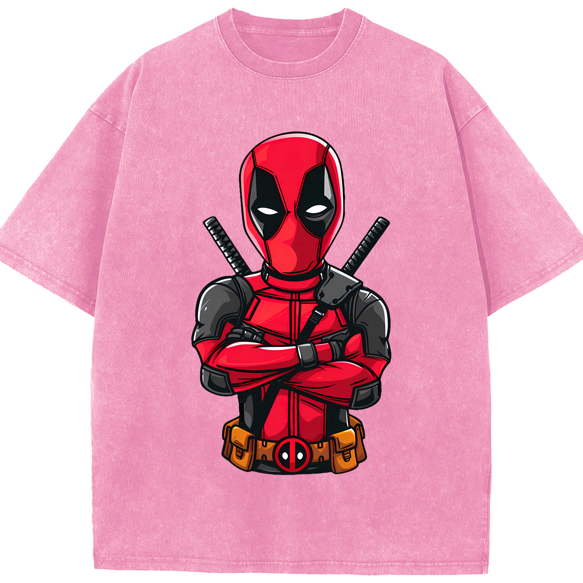 （画像用） Deadpool デッドプール 綿100% ヴィンテージ風 半袖Tシャツ（フロントプリント）